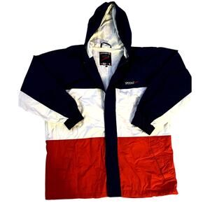 Speedo America Flag Windbreaker Jacket Red, White, and Blue Hooded Size Large